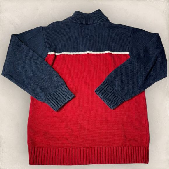 Vintage Tommy Hilfiger color block pullover sweater 1/2 zip large - Picture 3 of 4